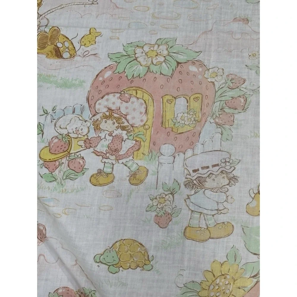 Vintage Strawberry Shortcake Twin Flat Sheet